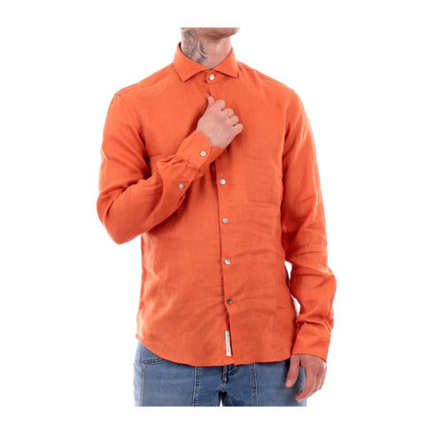 YESZEE Camicia in lino Camicia Uomo alla francese in lino Arancione P24-YESZEEC505UP00-0243-M - Francavilla Moda